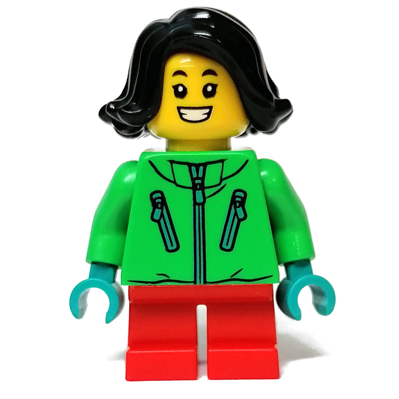 fig-011894 – Kid - Green Torso, Red Legs, Black Hair