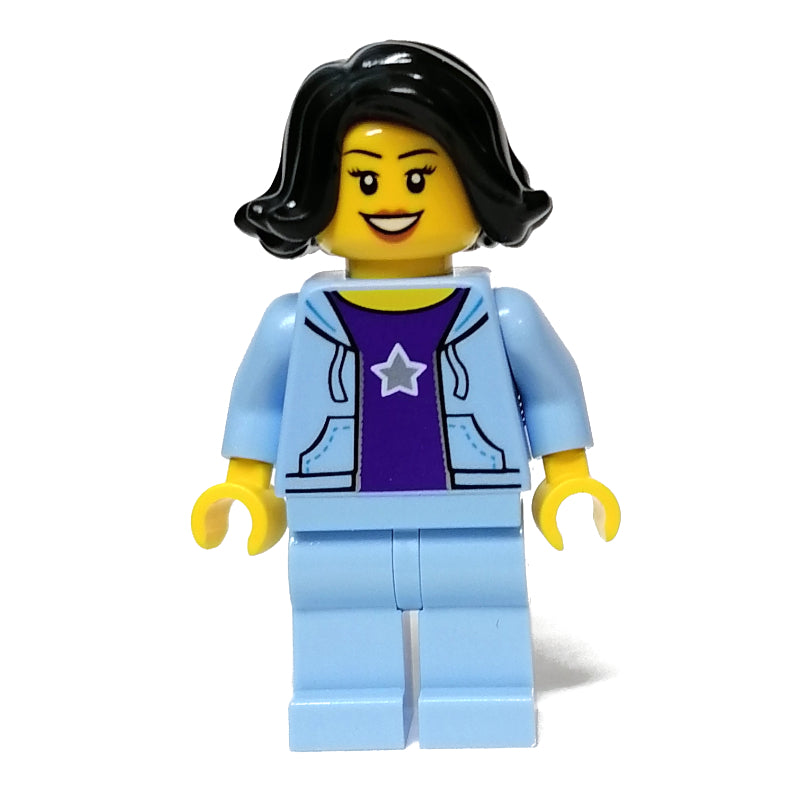 fig-011901 – Bright Light Blue Torso and Legs, Black Hair