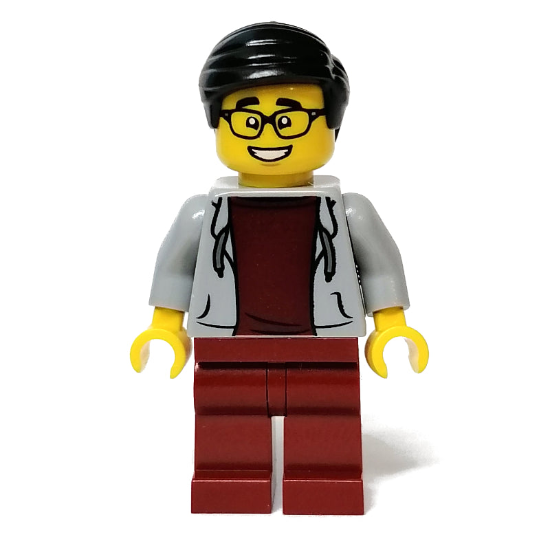 fig-011902 – Light Bluish Gray Torso, Dark Red Legs, Black Hair