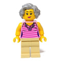 fig-011913 – Woman, Bright Pink Torso, Tan Legs, Light Bluish Grey Hair