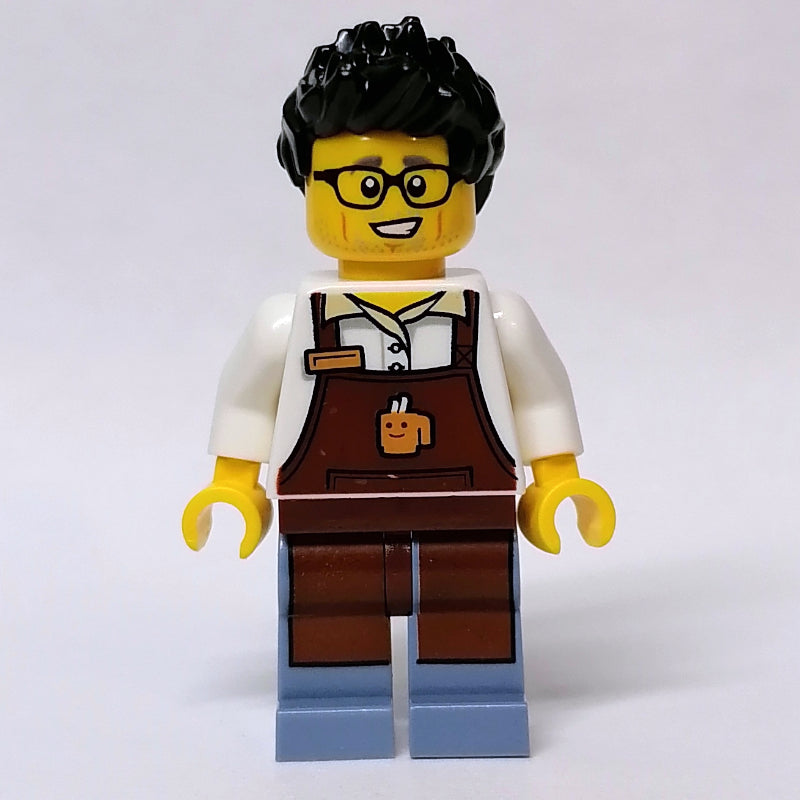fig-011914 – Barista, Reddish Brown Apron, Sand Blue Legs, Black Hair