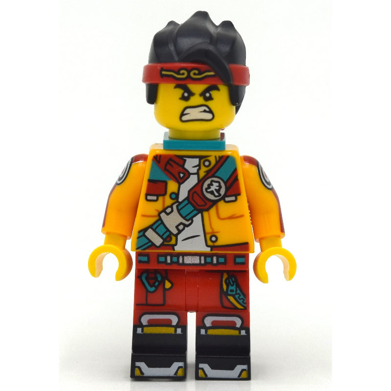 fig-011939 – Monkie Kid, Bright Light Orange Jacket, Neck Bracket