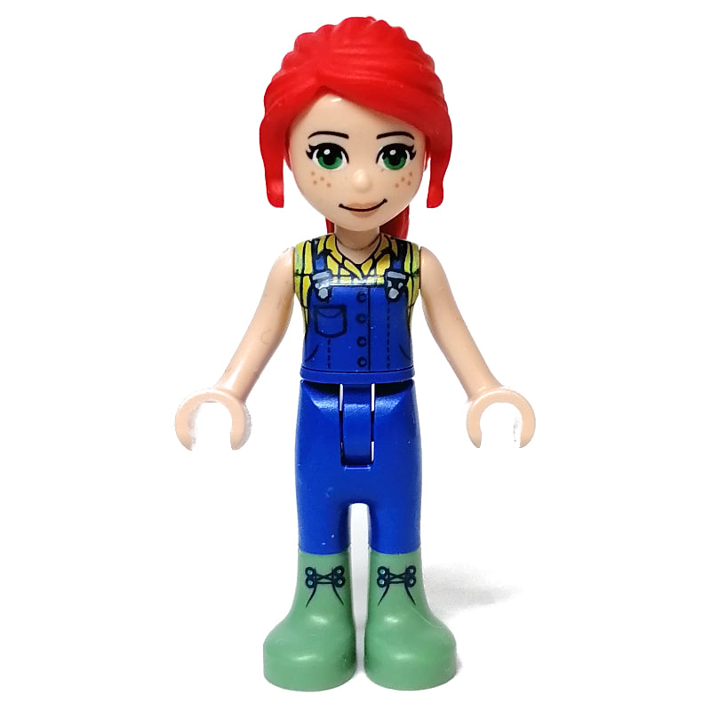 fig-011978 – Mia - Bright Light Yellow Shirt, Blue Overalls, Sand Green Boots