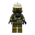 fig-011997 – Firefighter, Dark Tan Firesuit, White Helmet, Blue Airtanks