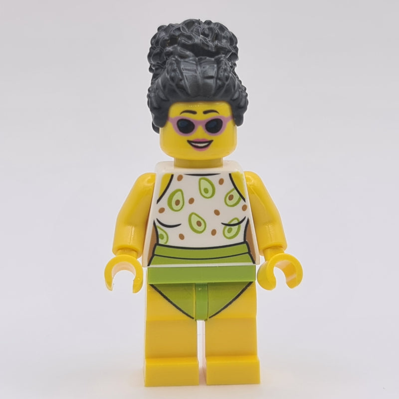 fig-012004 – Woman, White and Lime Swimsuit