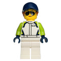 fig-012016 – Racer, White Race Suit, Dark Blue Cap, Sunglasses