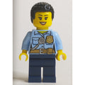 fig-012021 – Policewoman, Bright Light Blue Shirt, Short Black Hair