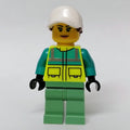 fig-012036 – Ambulance Driver, Vibrant Yellow Safety Vest, White Cap