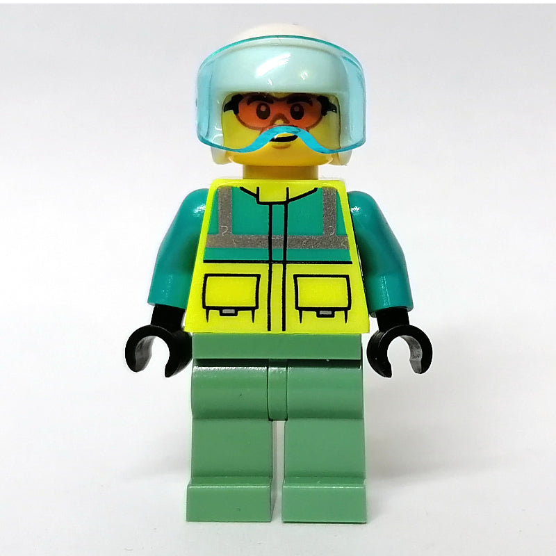 fig-012037 – Pilot, Vibrant Yellow Safety Vest, White Helmet