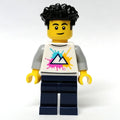 fig-012045 – Man, White Shirt, Dark Blue Legs, Black Hair
