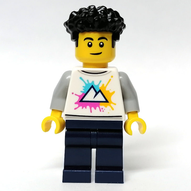 fig-012045 – Man, White Shirt, Dark Blue Legs, Black Hair