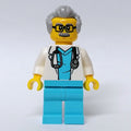 fig-012048 – Doctor, White Coat, Medium Azure Scrubs, Light Bluish Gray Hair, Glasses