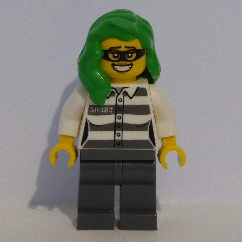 fig-012065 – Criminal, Prison Shirt, Bright Green Hair