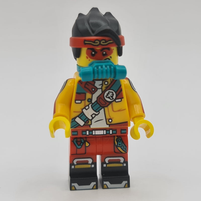 fig-012066 – Monkie Kid, Bright Light Orange Jacket, Breathing Apparatus