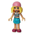 fig-012129 – Stephanie - Silver Top, Medium Azure Skirt, Bright Pink Hat