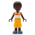 fig-012137 – Elijah - White/Orange Shirt, Bright Light Orange Pants, Dark Brown Hair