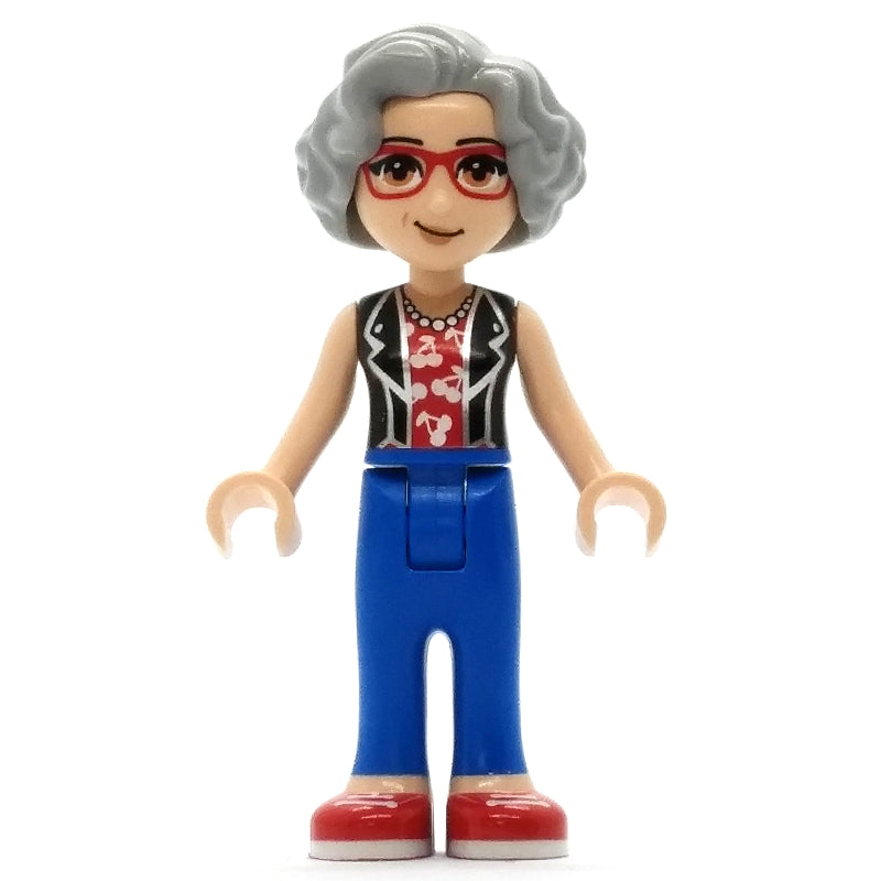 fig-012142 – Dottie - Black Top, Blue Pants, Light Bluish Grey Hair