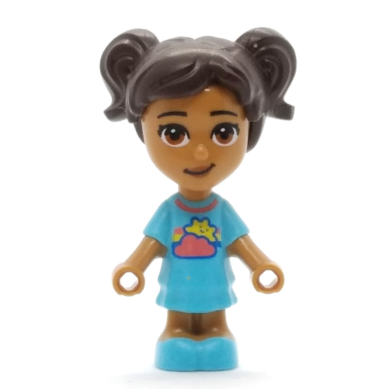 fig-012145 – Maya - Medium Azure Dress, Dark Brown Hair