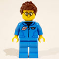 fig-012167 – Man, Dark Azure Tracksuit with Classic Space Logo, Glasses