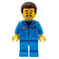 fig-012176 – Man, Dark Azure Tracksuit with Classic Space Logo, Dark Brown Hair, Stubble