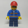 fig-012304 – Man, Blue Jacket with Orange Stripes, Dark Blue Legs, Red Cap, Sunglasses - No Backprint