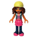fig-012333 – Olivia - Metallic Blue Jacket, Dark Pink Skirt, Bright Light Yellow Cap