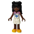 fig-012334 – Priyanka - White Apron and Shorts, Black Hair