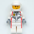 fig-012344 – Race Driver, White Ferrari Racing Suit, White Helmet