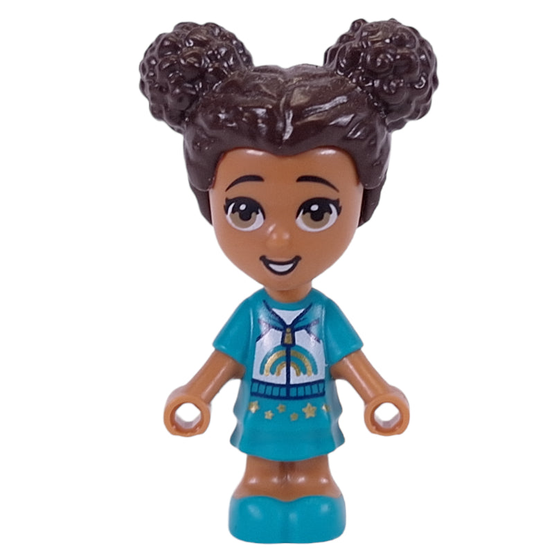 fig-012348 – Liz - Microdoll, Dark Turquoise Outfit, Dark Brown Hair