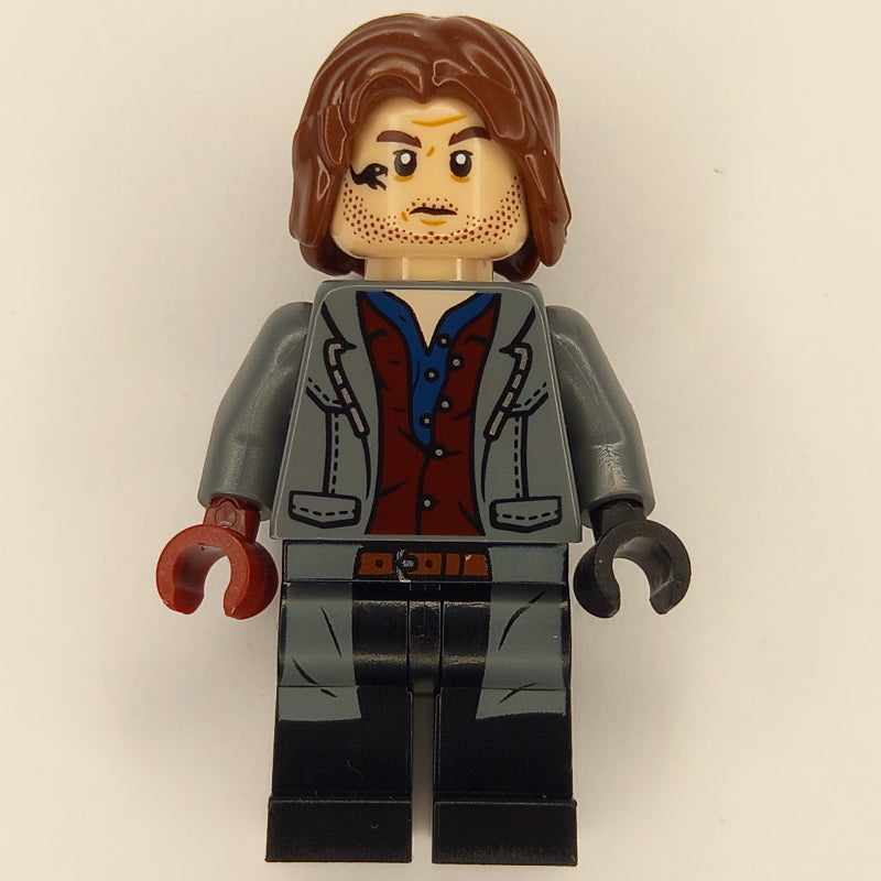 fig-012491 – Rainn DeLaCourt - Dark Bluish Gray Jacket, Red Shirt