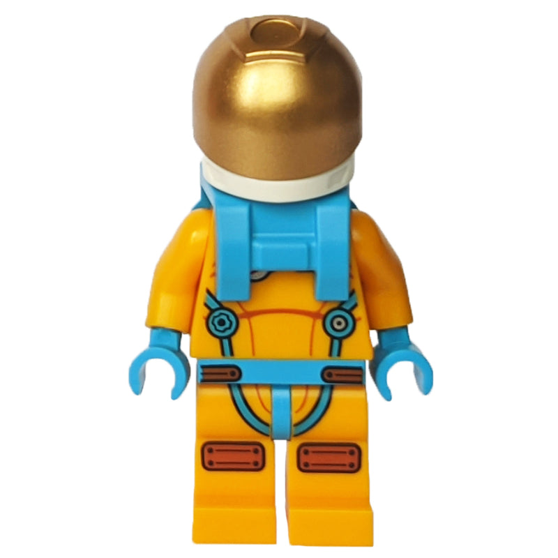 fig-012594 – Astronaut, Female, Bright Light Orange Suit, Gold Visor (Sally Stardust)