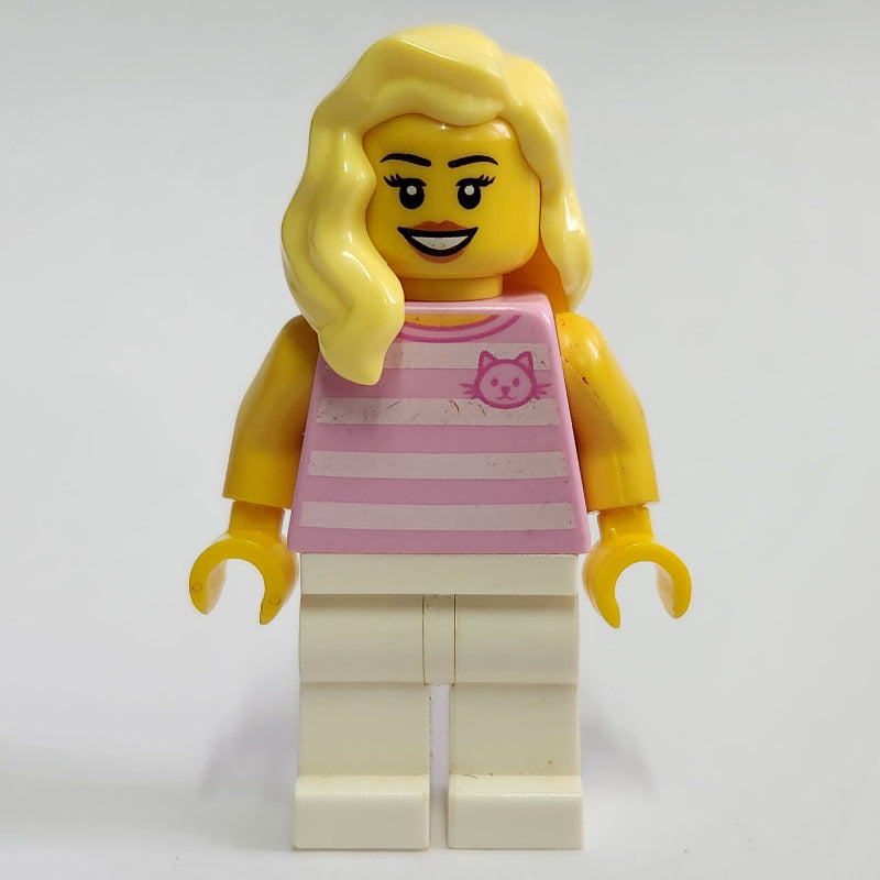 fig-012596 – Bright Pink Torso, White Legs, Bright Light Yellow Hair