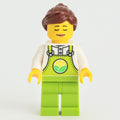 fig-012616 – Farmer, Lime Overalls, Reddish Brown Ponytail