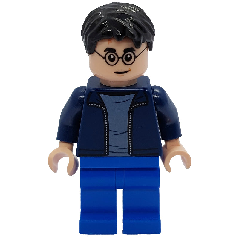 fig-012676 – Harry Potter, Open Dark Blue Jacket over White Shirt, Blue Legs