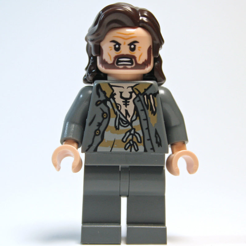 fig-012688 – Sirius Black, Dark Bluish Gray Prison Outfit with Long Jacket, Plain Legs