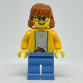 fig-012764 – Woman, Bright Light Orange Torso, Medium Blue Legs, Long Dark Orange Hair