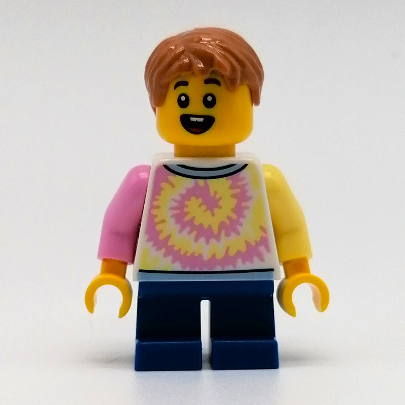 fig-012768 – Boy, Tie-dye Shirt, Short Blue Legs