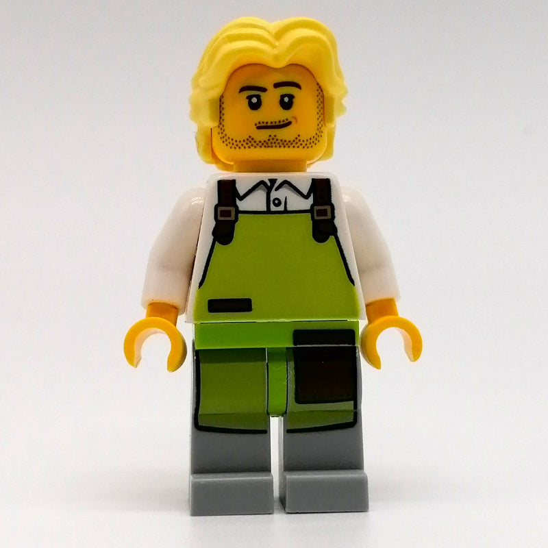 fig-012773 – Man, Lime Apron, Bright Light Yellow Hair