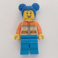 fig-012779 – Woman, Tan Jacket, Blue Hair