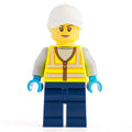 fig-012798 – Woman, Vibrant Yellow Safety Vest, White Cap