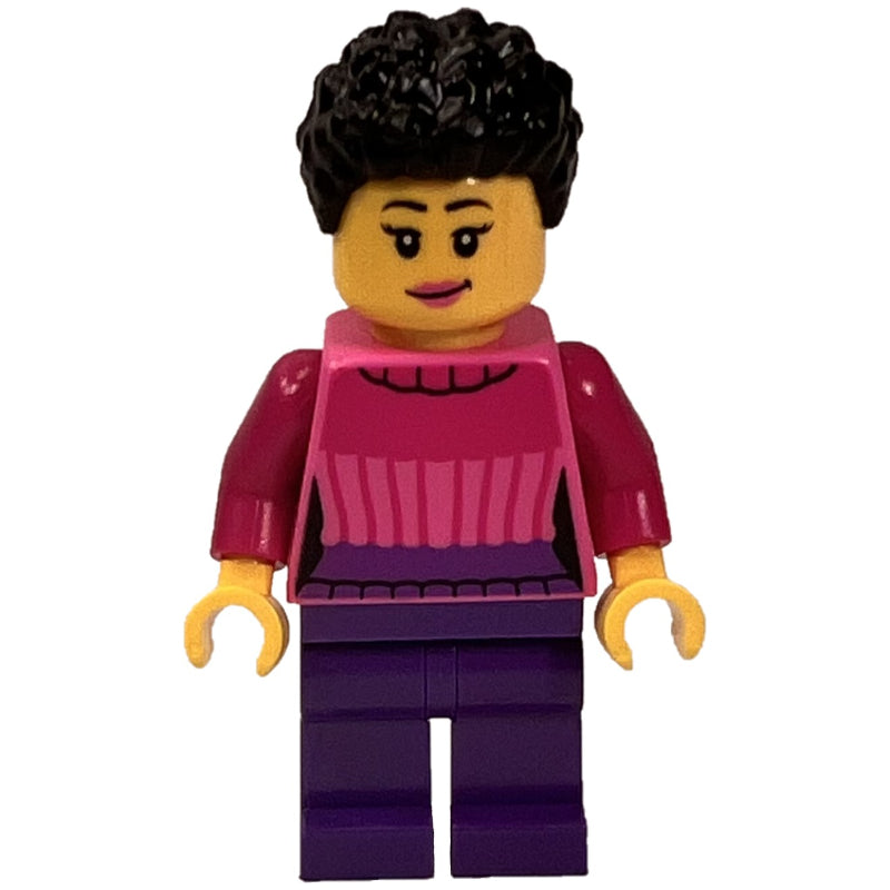 fig-012802 – Woman, Dark Pink Sweater, Dark Purple Legs