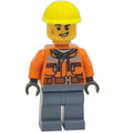 fig-012804 – Man, Orange Safety Jacket, Sand Blue Legs, Vibrant Yellow Hard Hat