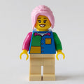 fig-012811 – Woman, Blue, Yellow, and Green Shirt, Bright Pink Hair