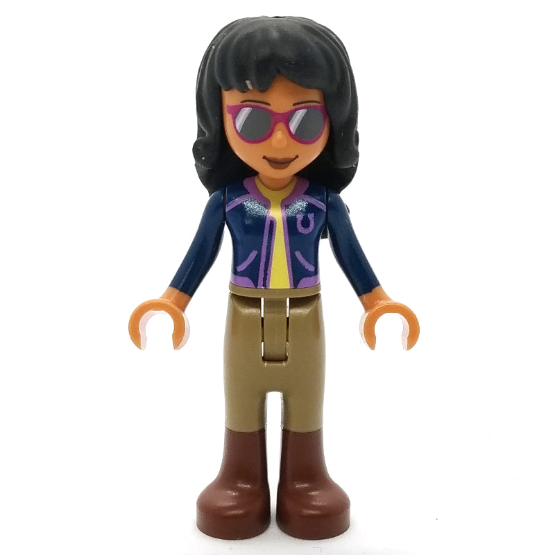 fig-012818 – Savannah - Dark Blue Jacket, Dark Tan Pants, Black Hair