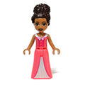 fig-012833 – Andrea - Coral Dress, Dark Brown Hair