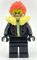 fig-012845 – Black Torso, Black Legs, Bright Light Yellow Fur Collar, Coral Hair