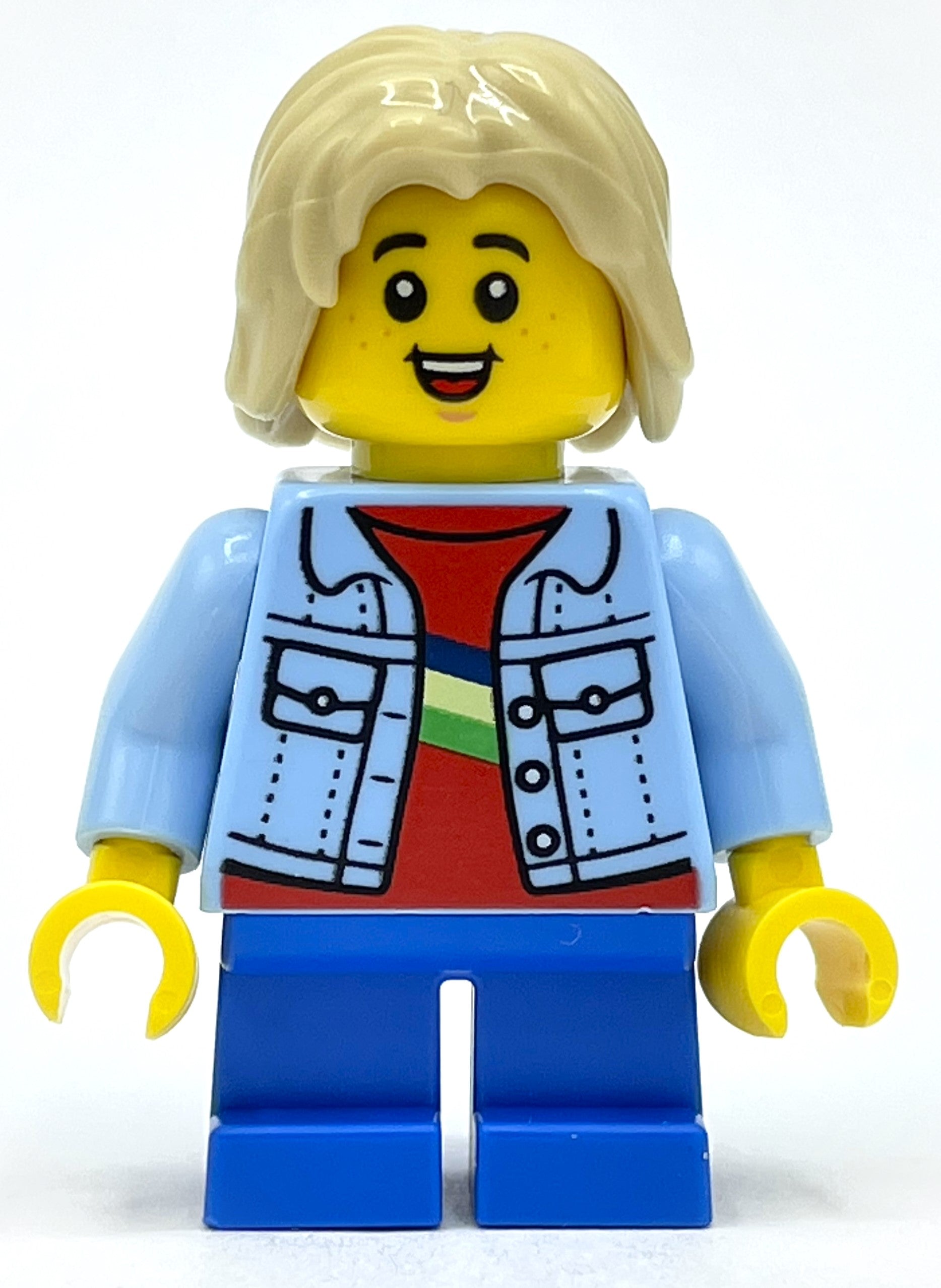 fig-012848 – Kid - Bright Light Blue Torso, Blue Legs, Tan Hair