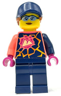 fig-012849 – Coral Torso, Dark Blue Legs, Dark Blue Cap, Dark Orange Hair