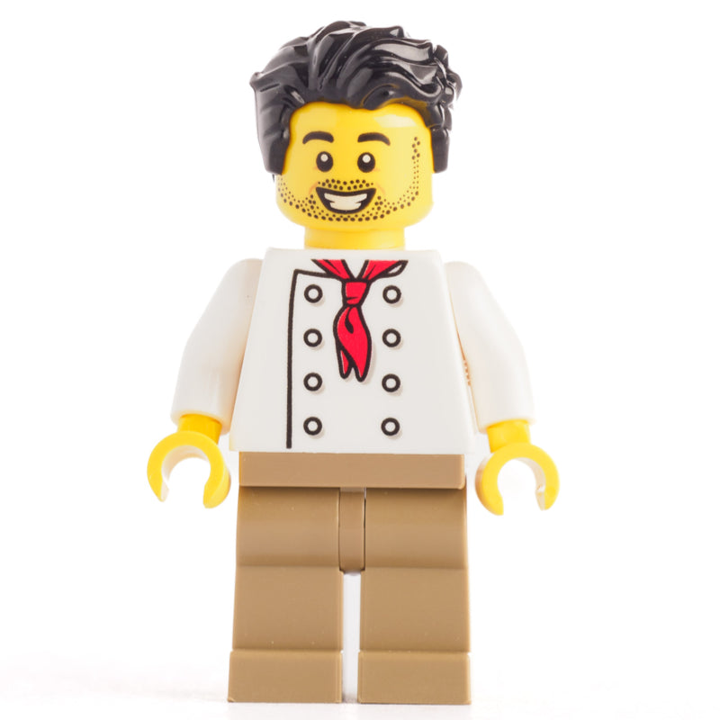 fig-012865 – Chef - White Torso, Dark Tan Legs, Black Hair