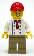 fig-012869 – Chef, White Torso, Dark Tan Legs, Red Cap